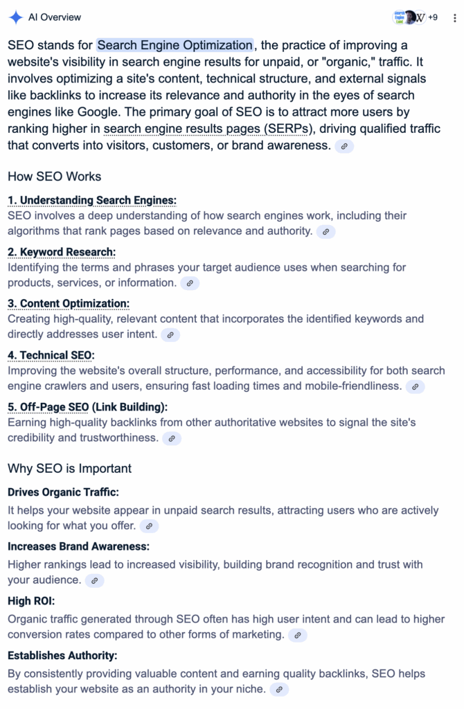 AI Overviews snippet