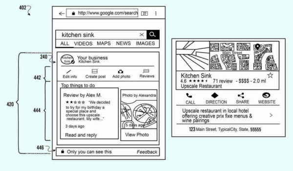 Google Knowledge Panel Interface Patent