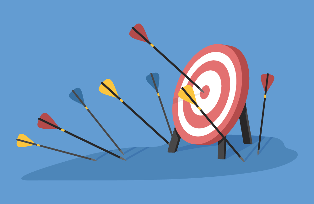 visual illustration of arrows on a target