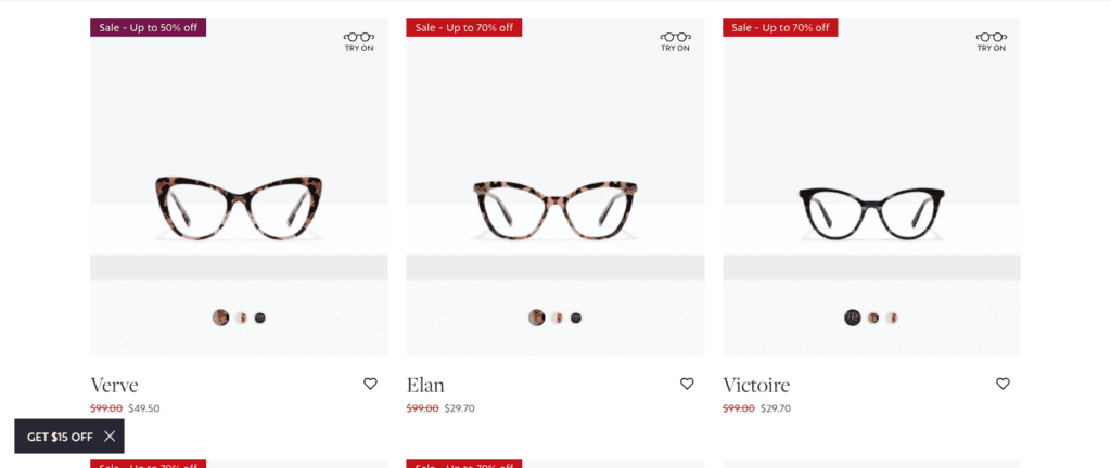 Bonlook Eyeglasses Filtered Page
