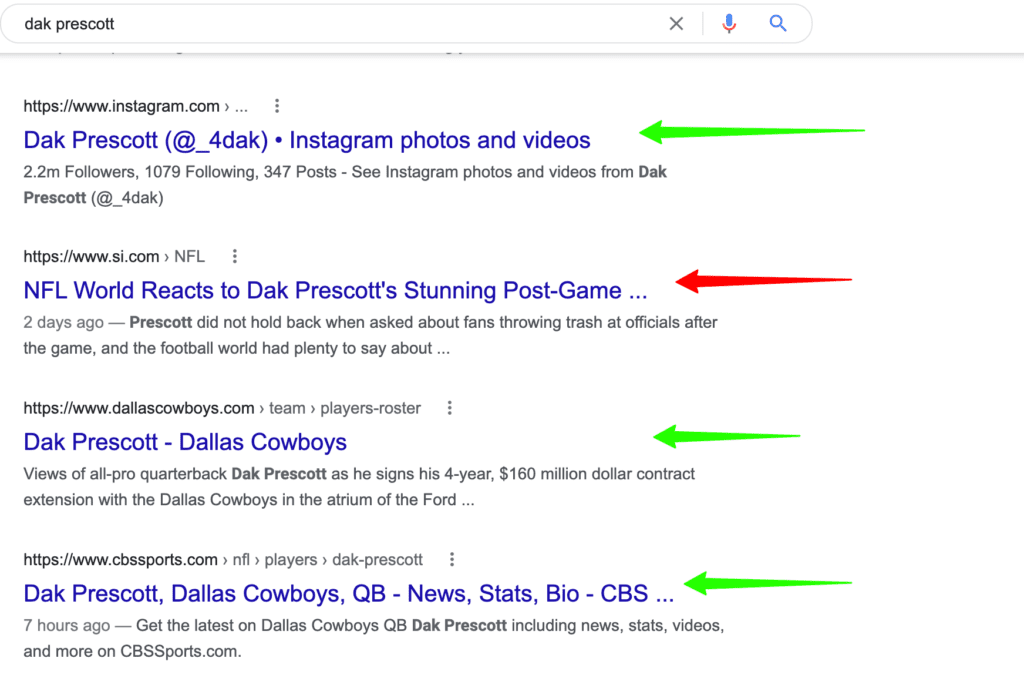 Search results