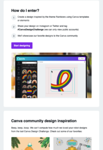 Screenshot of email from Canva.com