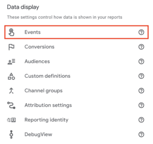 Events Settings in Admin