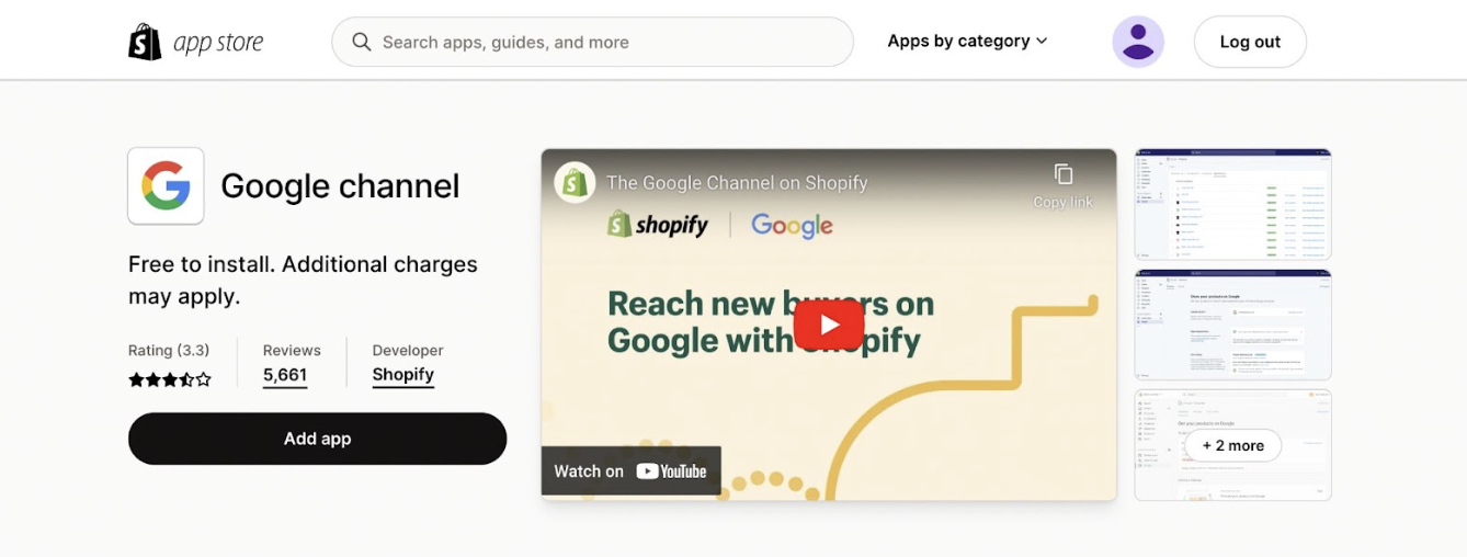 Shopify's Google Channel App