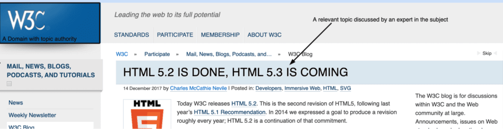 W3C home page.