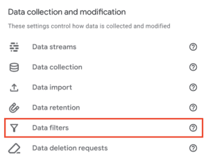 Data Filters Option in Admin