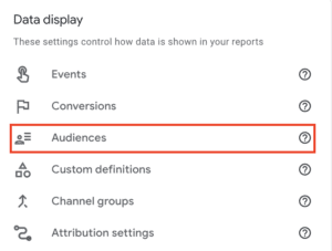 Audiences section in the Admin panel  