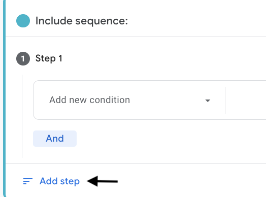the add step button for sequences 