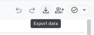 the export data icon in Explorations 