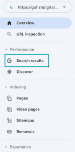 Google Search Console Navigation.