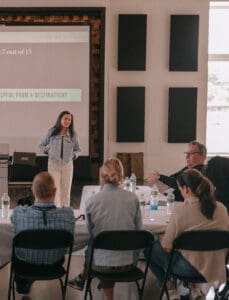 Mae Bodine Leading a Panel Discussion