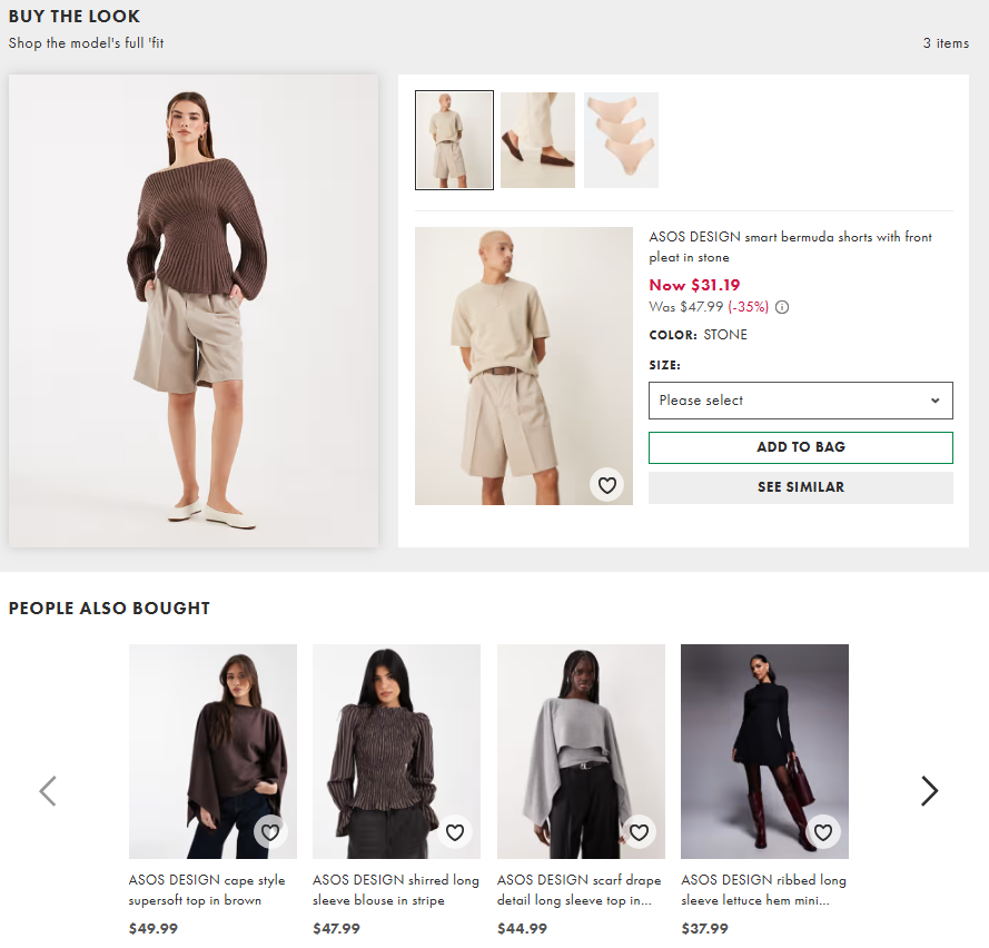 Example of contextual internal linking on a product page featuring related items