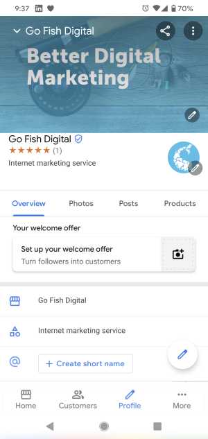 Google My Business Interface