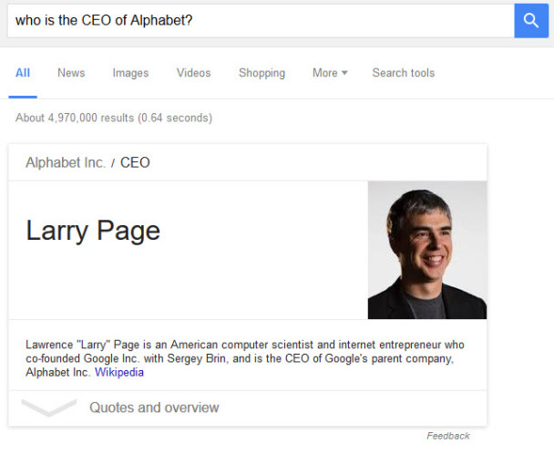CEO of Alphabet Larry Page