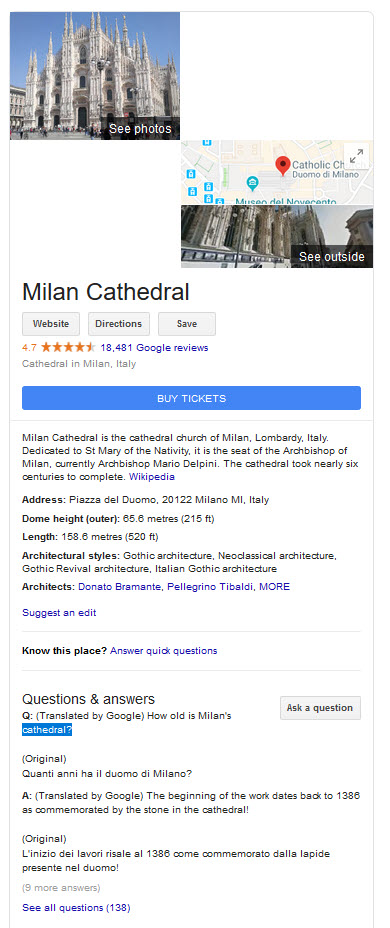 Structured Entity Card for Il Duomo Milan