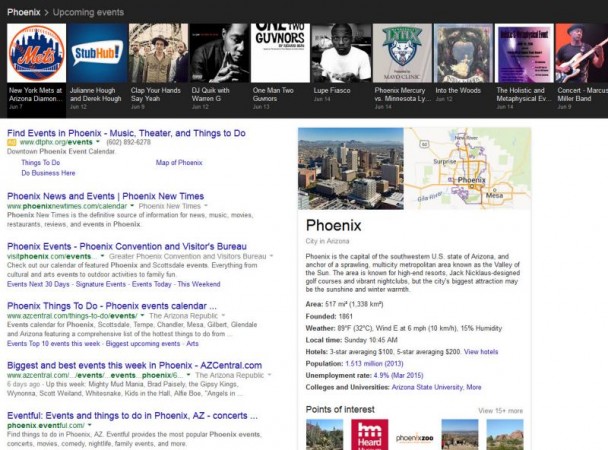 A Carousel of Events in Phoenix from Google.
